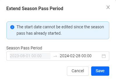 Change Expiry Date a Season Pass
