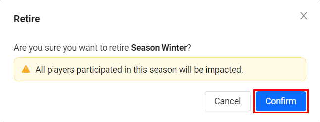 Retire Season Pass confirmation message