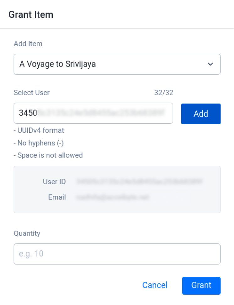 Grant Item Form