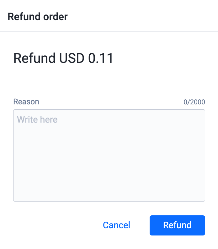 Refund details and confirmation