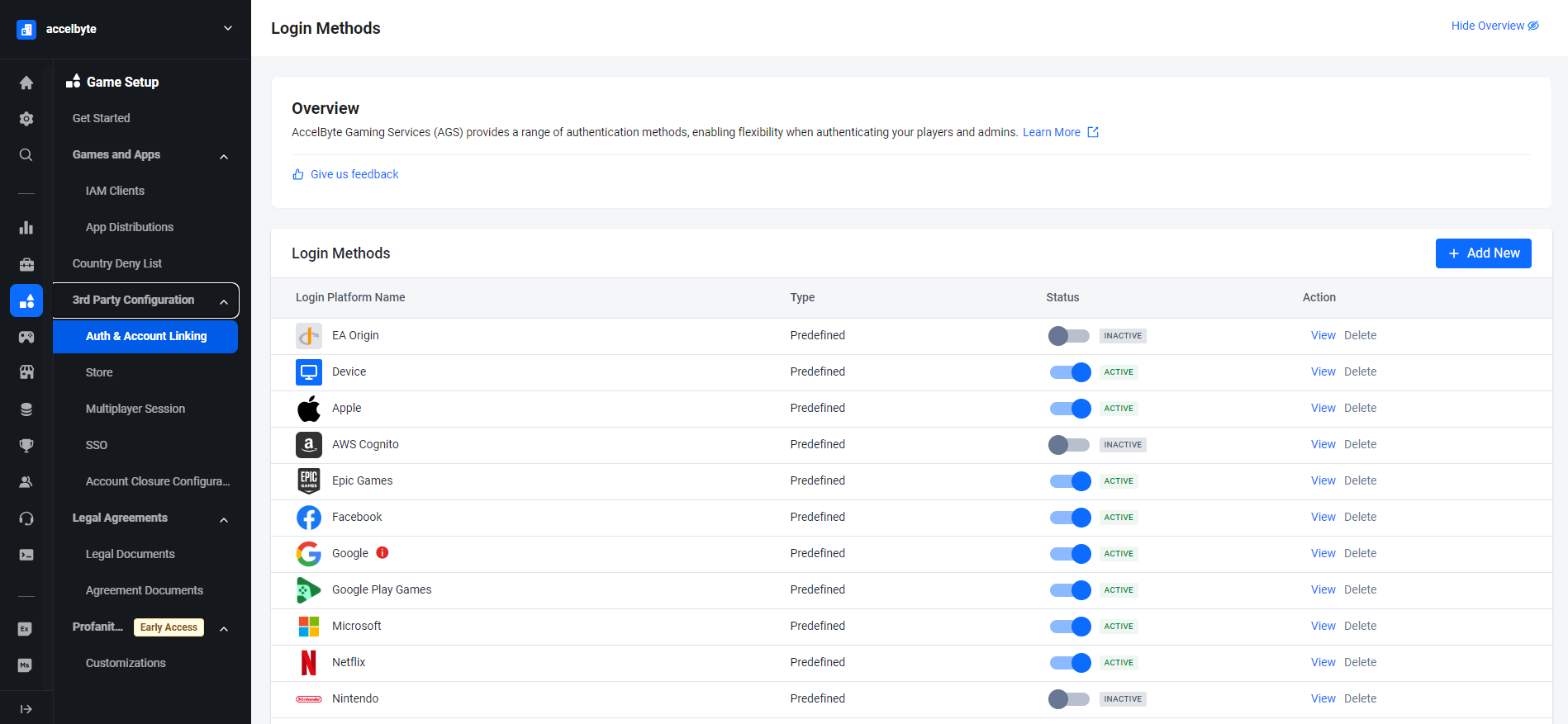 AccelByte Admin Portal Login