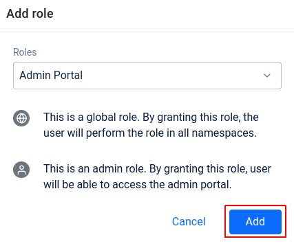 Admin Portal Account Roles Tab