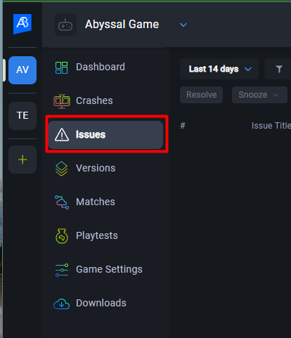 Issues option