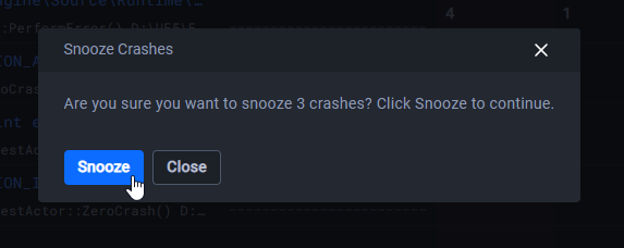 Click Snooze on the confirmation message