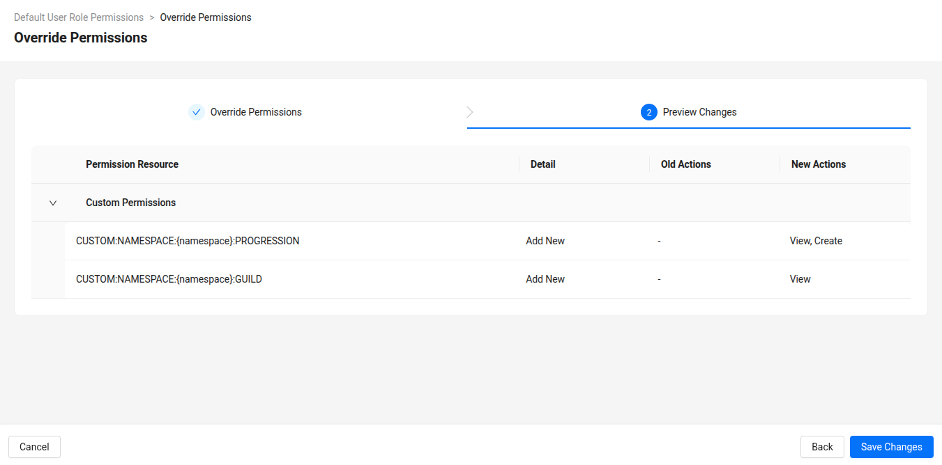 Add custom permission preview