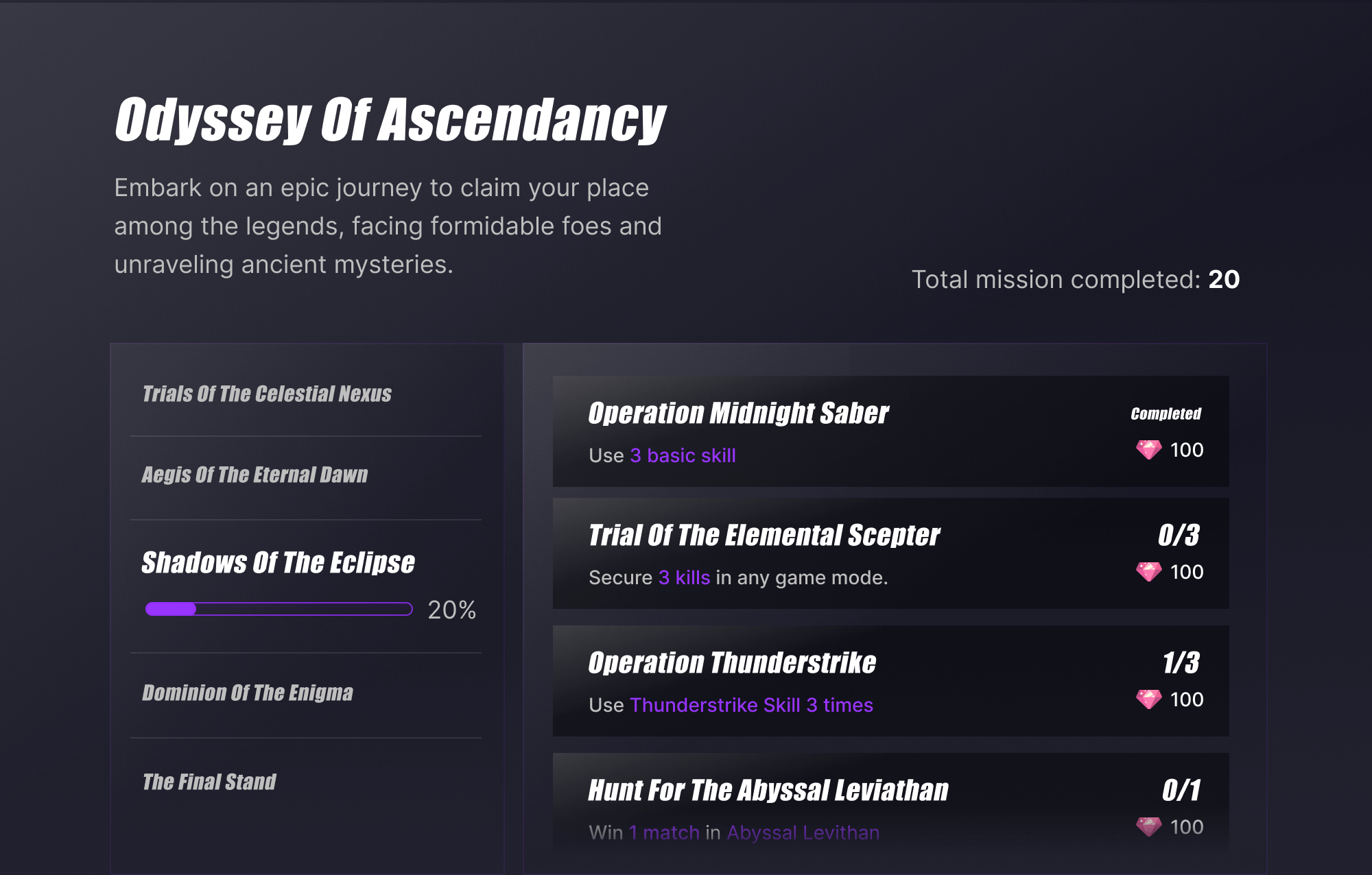 Example of goals grouping UI implementation