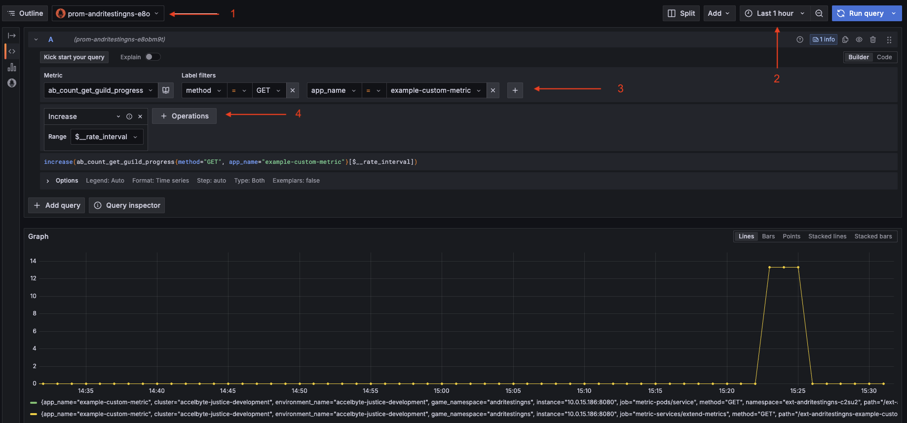 Complex metrics query details