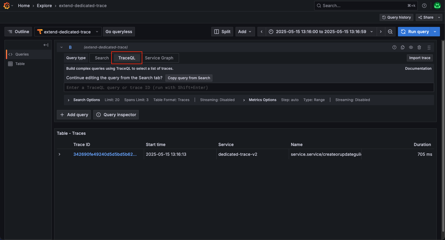 Complex metrics query