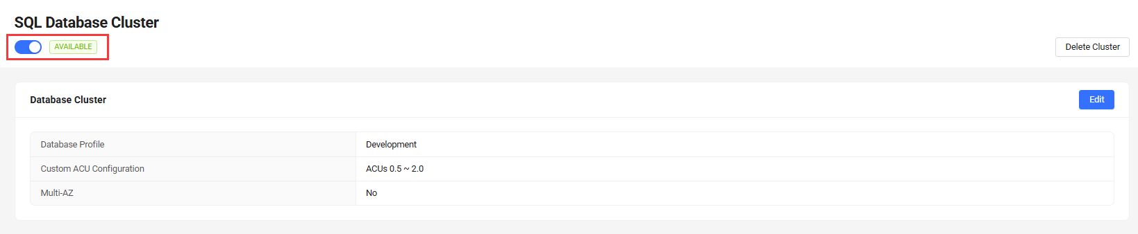 SQL Cluster provisioned