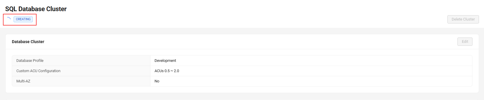 SQL Cluster provisioning