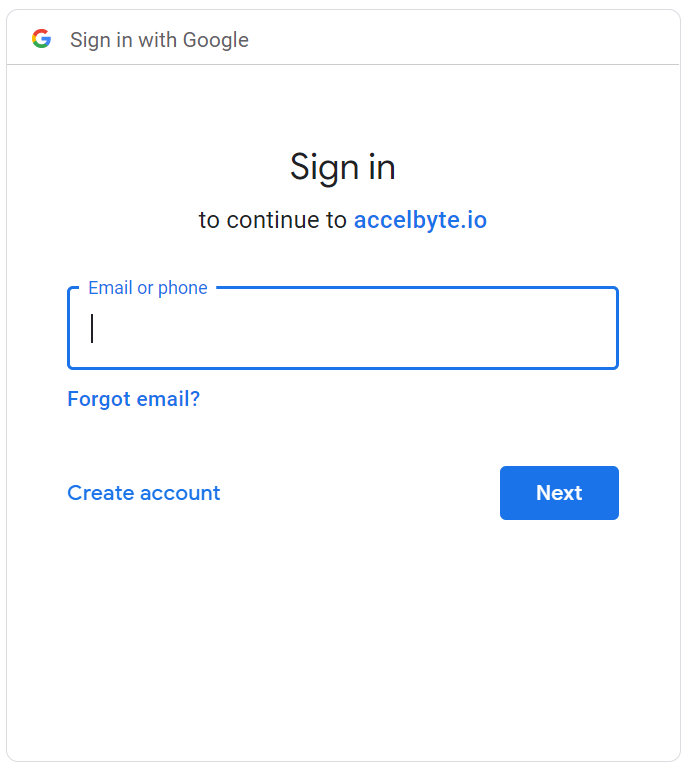 Sign in with Google panel