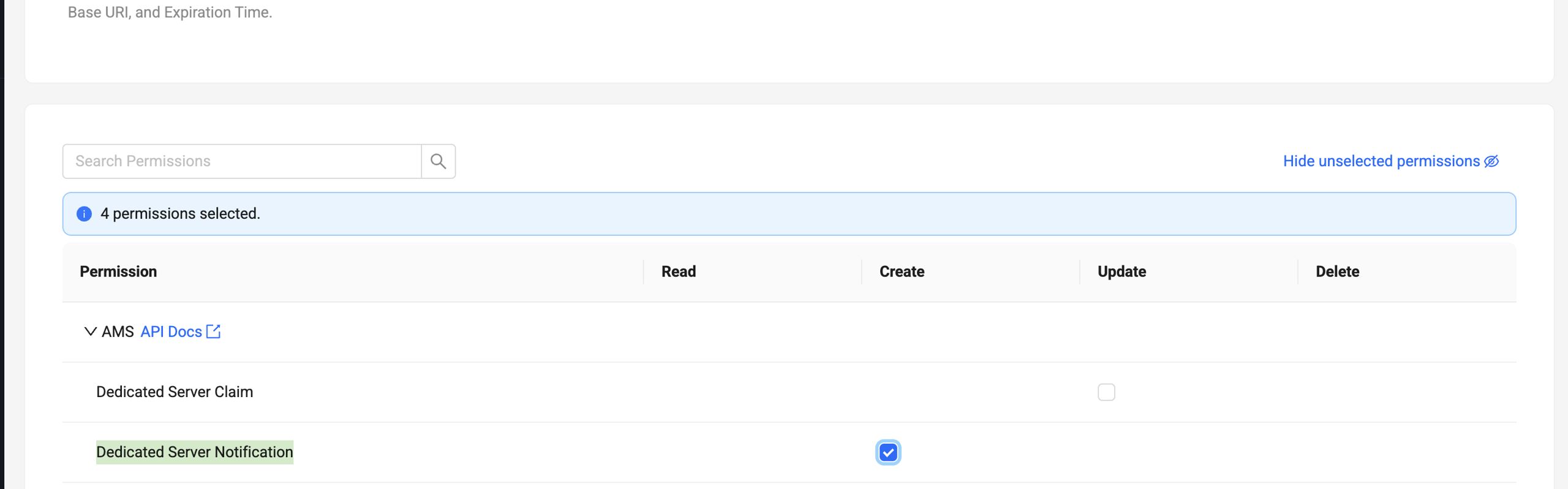 Shared Cloud Required Permission