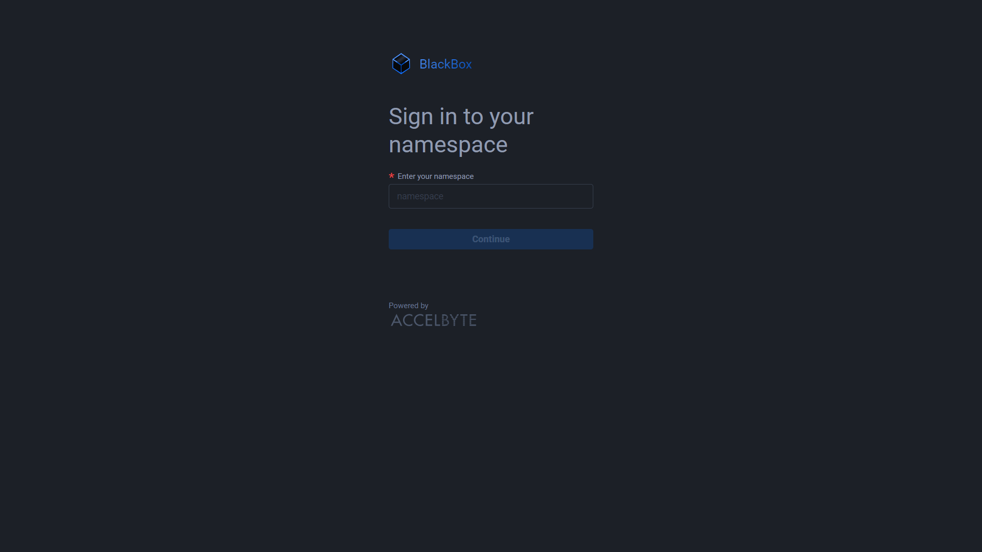 Sign in to your namespace panel