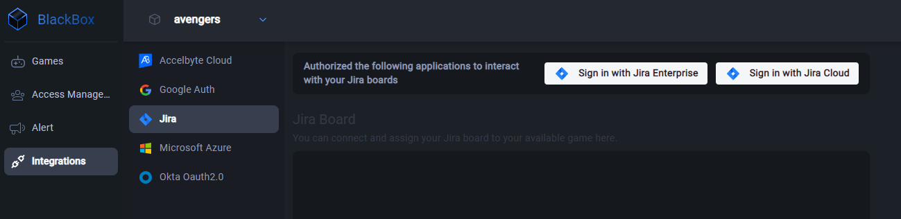 Sign in with Jira Cloud panel