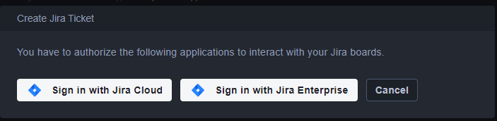 Create Jira Ticket page