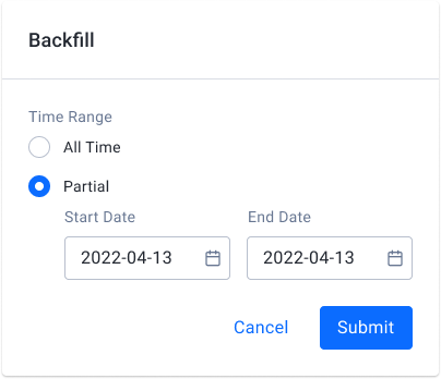 Backfill form