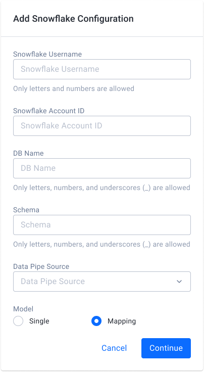 Adding snowflake config