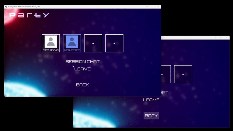 Party session chat demo Unreal Byte Wars session chat