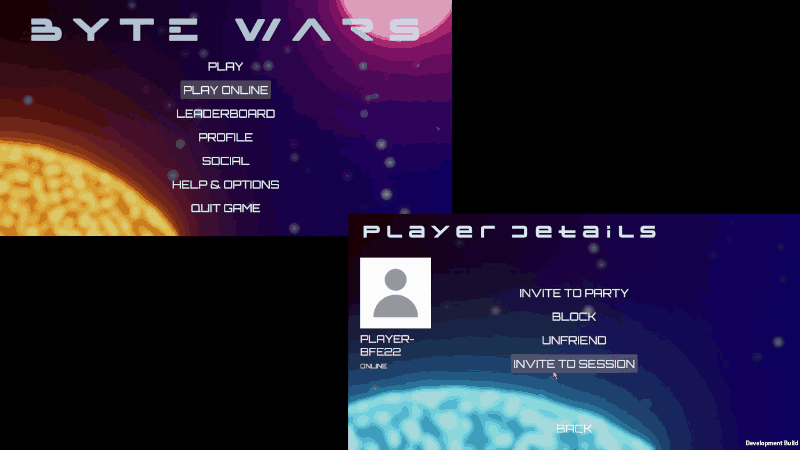Accepting game session invitation
