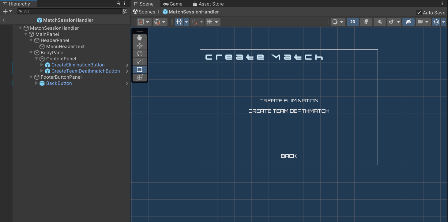 Preview of select game mode state Unity Byte Wars quick match dedicated server