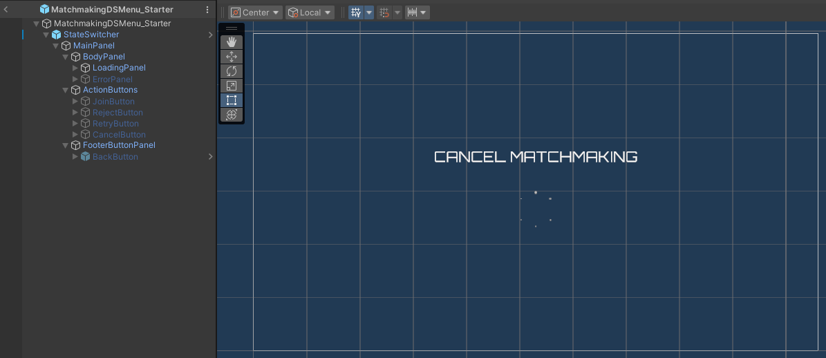 Matchmaking DS menu cancel matchmaking state preview Unity Byte Wars quick match dedicated server