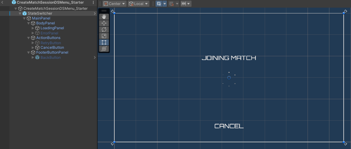 Create match session DS menu join match state preview Unity Byte Wars joinable sessions dedicated server