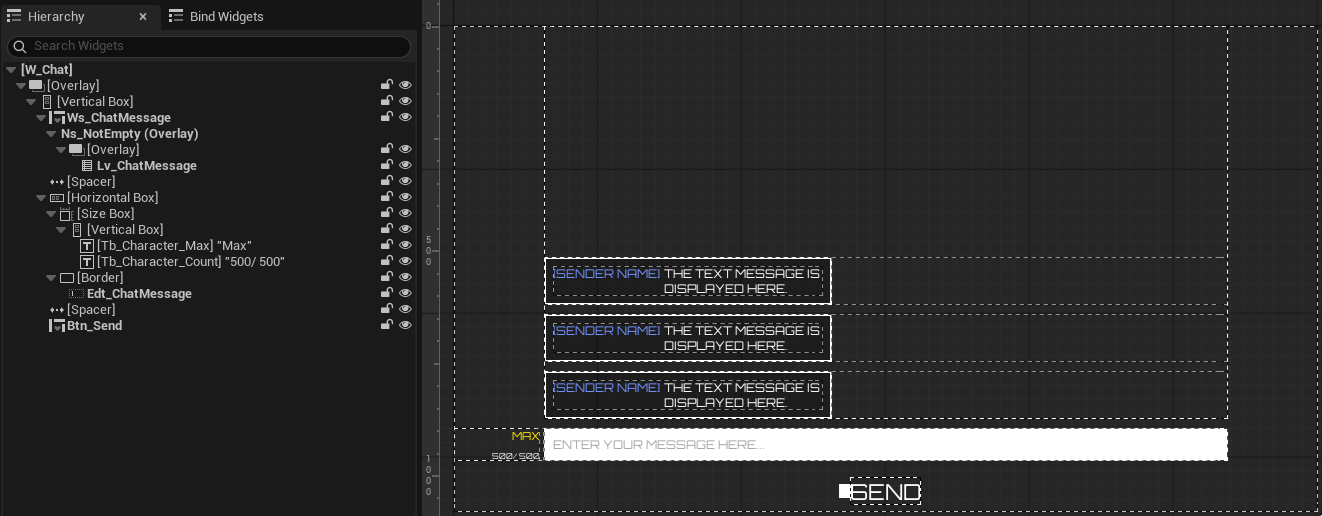 Chat widget Unreal Byte Wars session chat