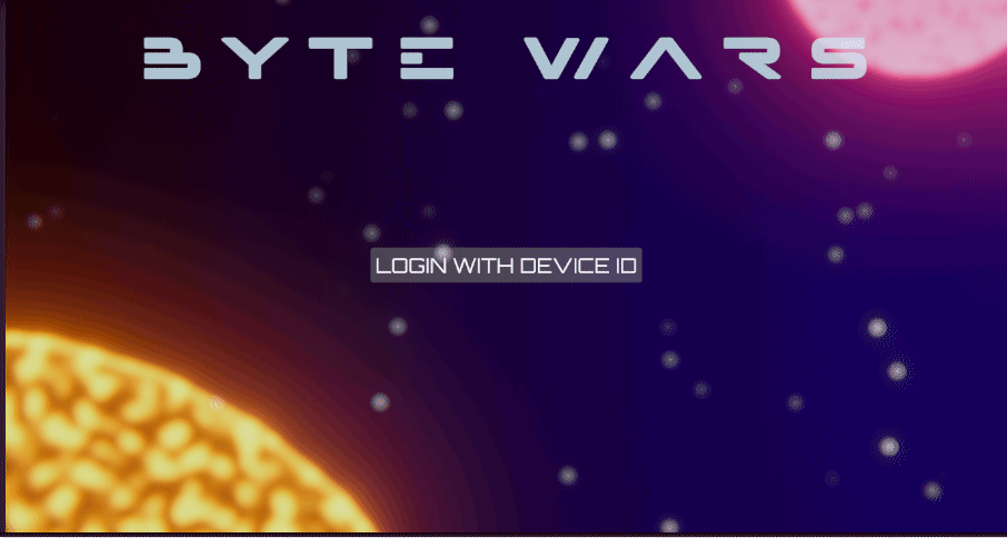 Login with Device Id Play Test Preview Unity Byte Wars device ID