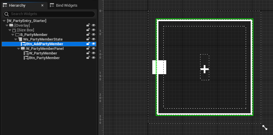 PartyWidgetEntry_Starter add party member button preview Unreal Byte Wars introduction to party
