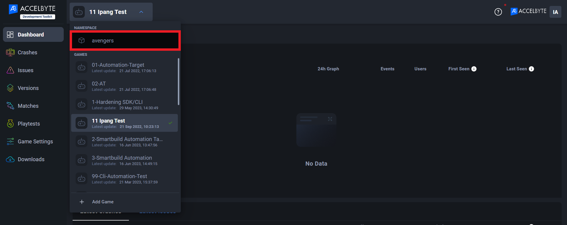 Namespace setting