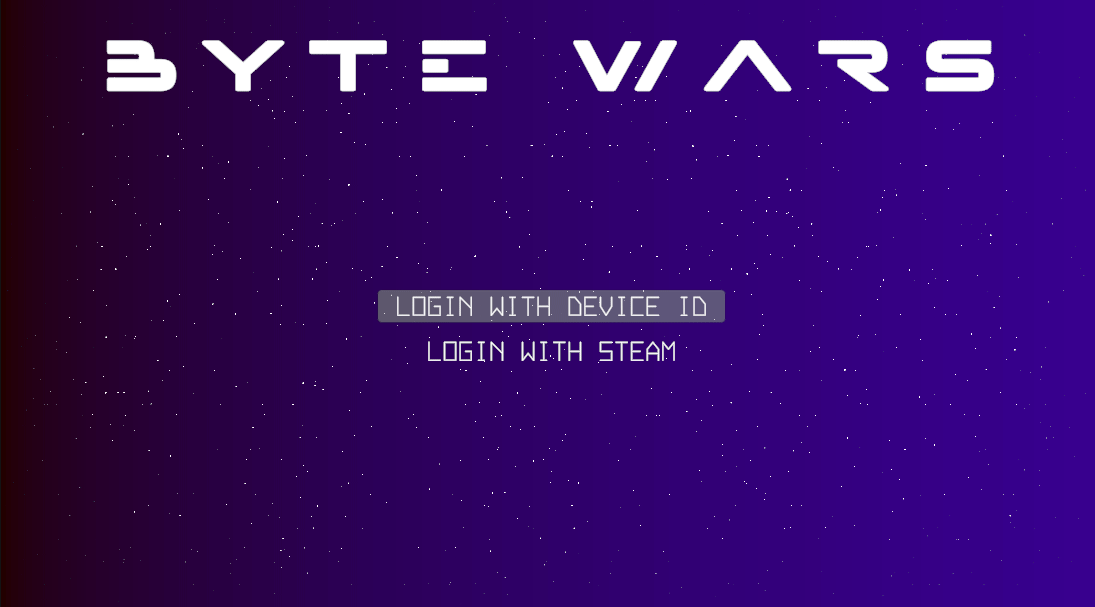 login with steam is implemented without auto login Unity Byte Wars Steam