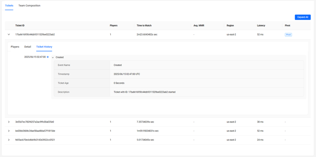 How to debug matchmaking and session issue from the Admin Portal folder preview
