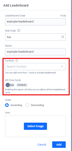 configure leaderboard cycles