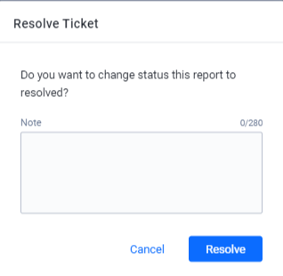 Resolve ticket confirmation