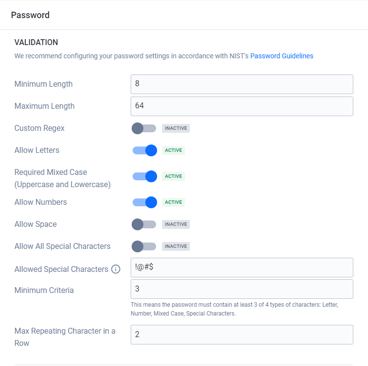 Password Menu