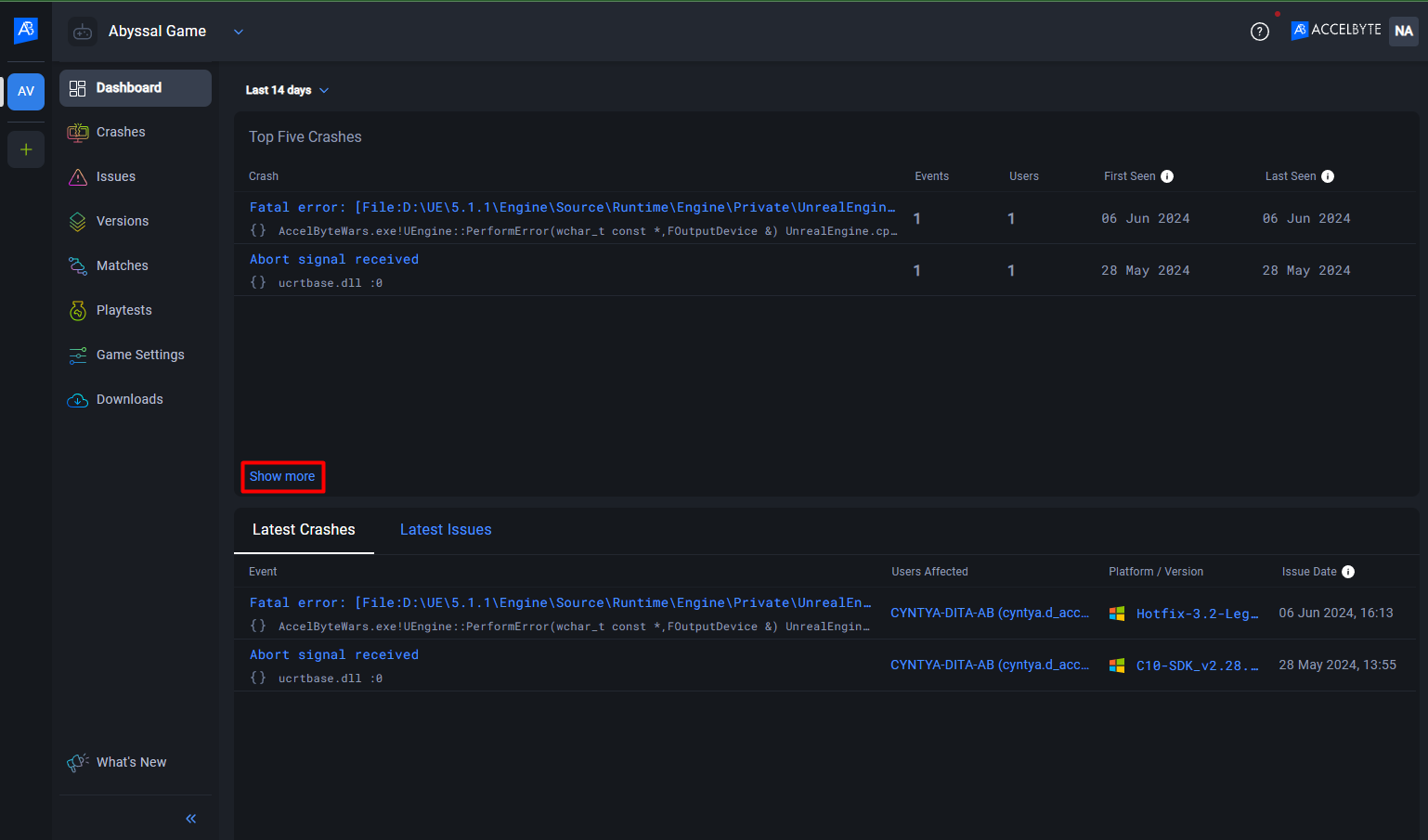 Show more option