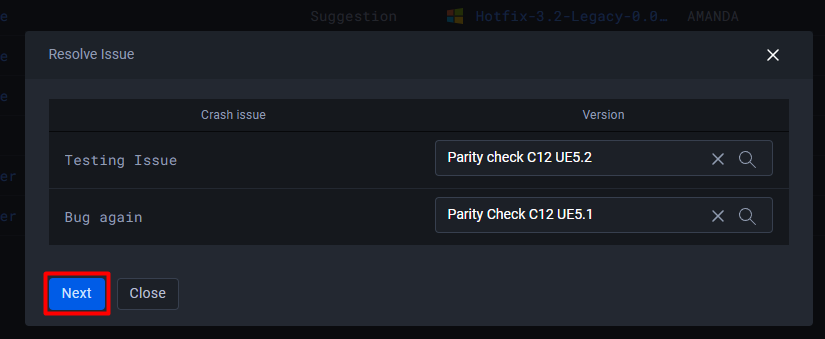 Click Resolve in the pop-up dialog