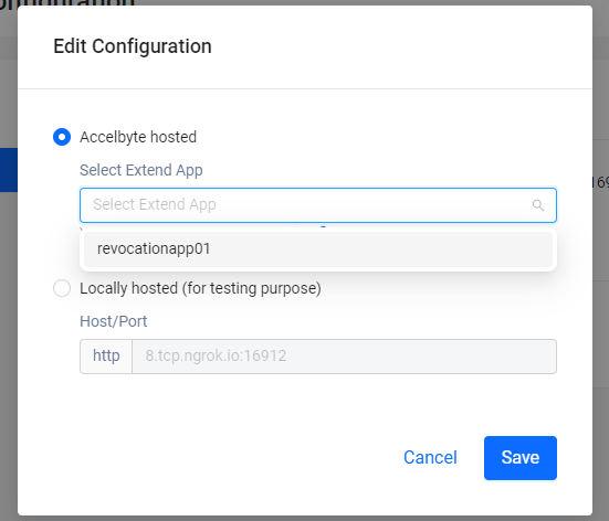 choosing an AccelByte extend app