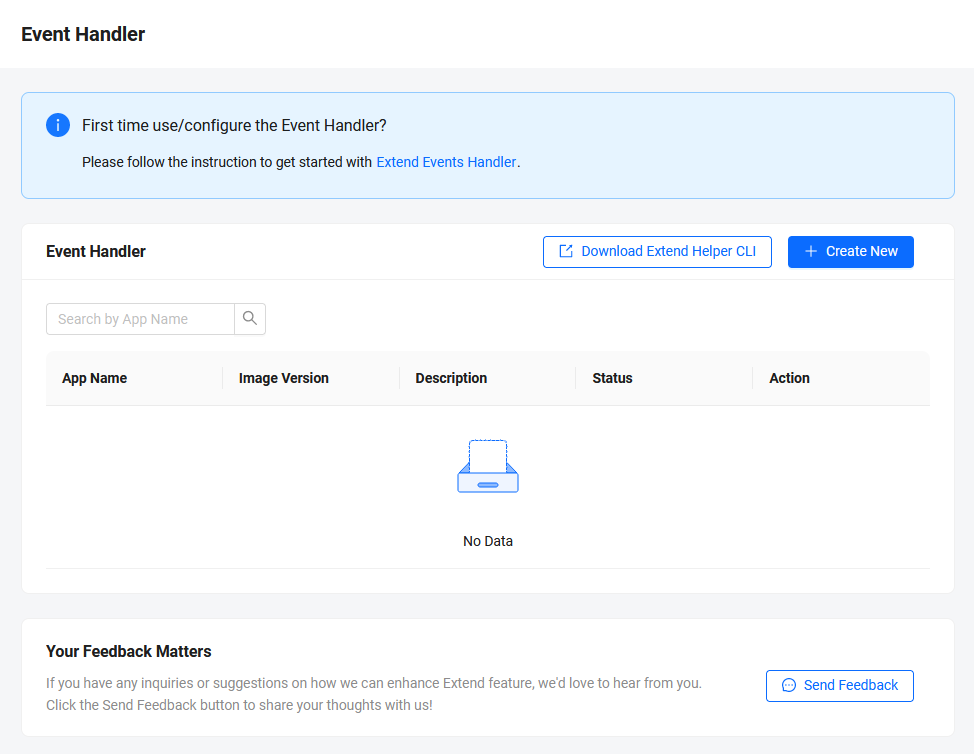 Event handler configuration page in AGS Admin Portal