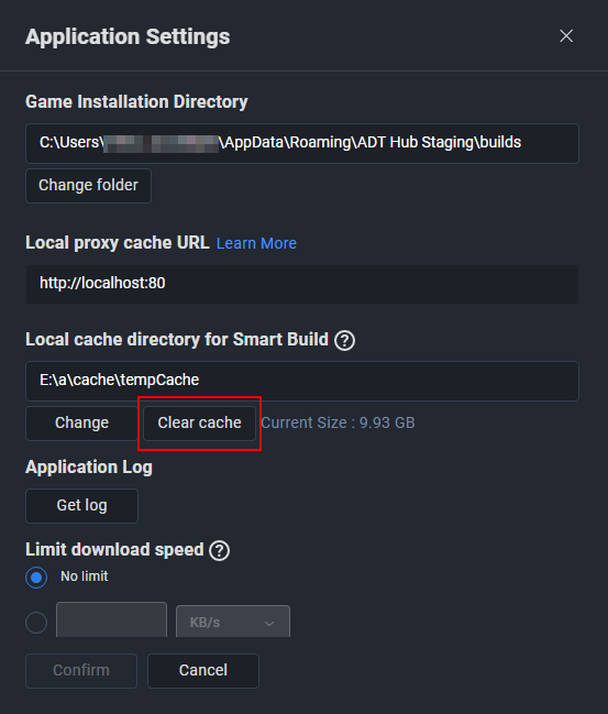 clear local cache for Smart builds
