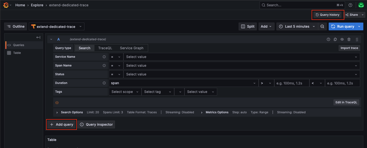 Add or remove queries