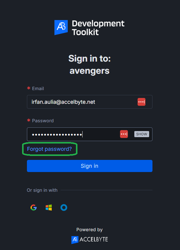 Forgot Password