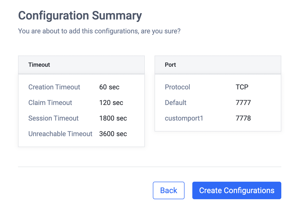 Configuration Summary