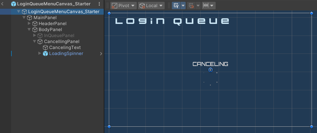 Canceling Panel Preview Unity Byte Wars