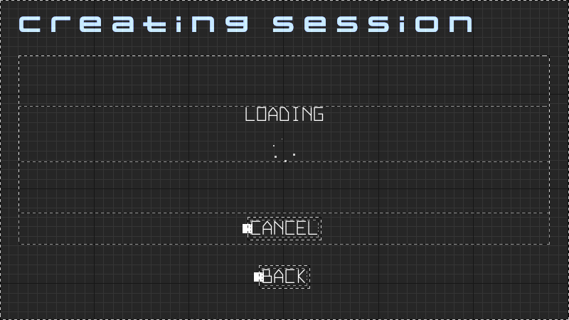 Preview of the Loading state Unreal Byte Wars joinable sessions dedicated server
