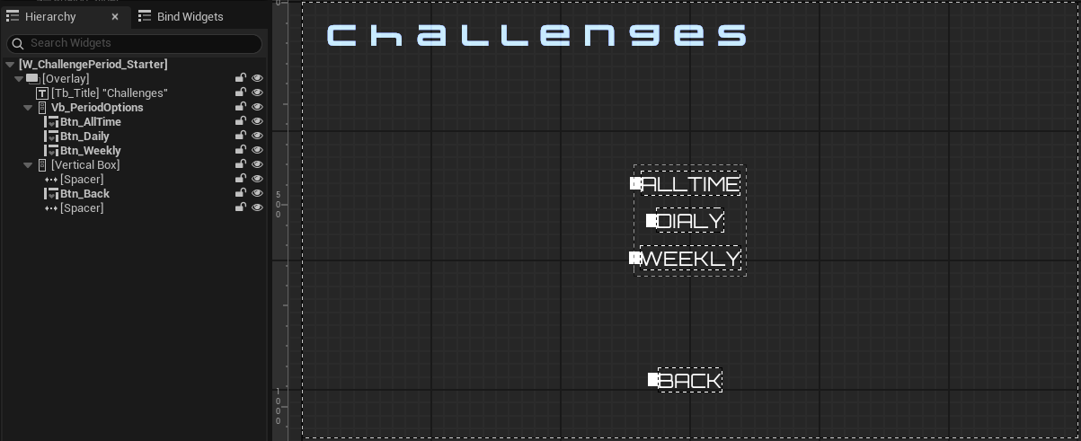 Challenge period widget Unreal Byte Wars challenge