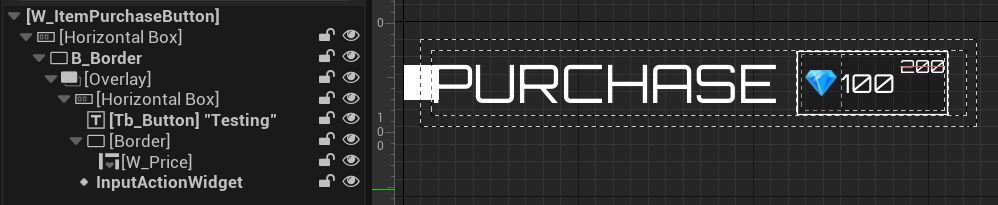 Item purchase widget preview