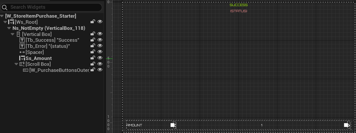 Item purchase widget preview