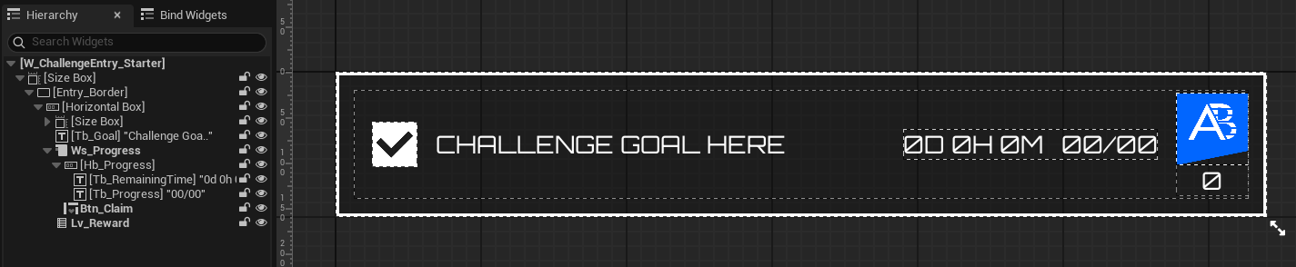 Challenge entry widget Unreal Byte Wars challenge