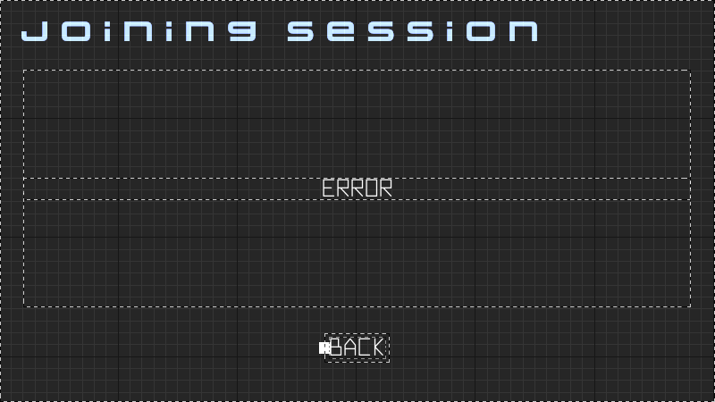 Preview of the Join Error state Unreal Byte Wars joinable sessions peer-to-peer